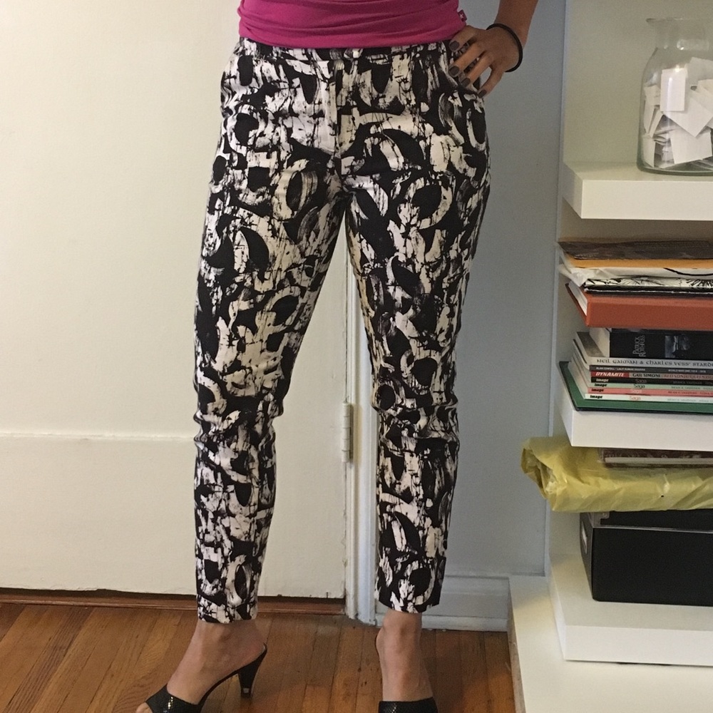 Skinny leg stretch canvas cigarette pants